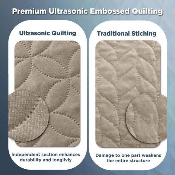 Elegant Taupe Quilted Lightweight Bedspread 3pc Set King - Picture 6 of 10